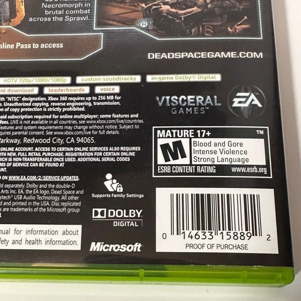 Dead Space2 Xbox 360 Game Complete with 2 Discs and Manual